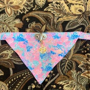Lilly Pulitzer dog scarf collar.